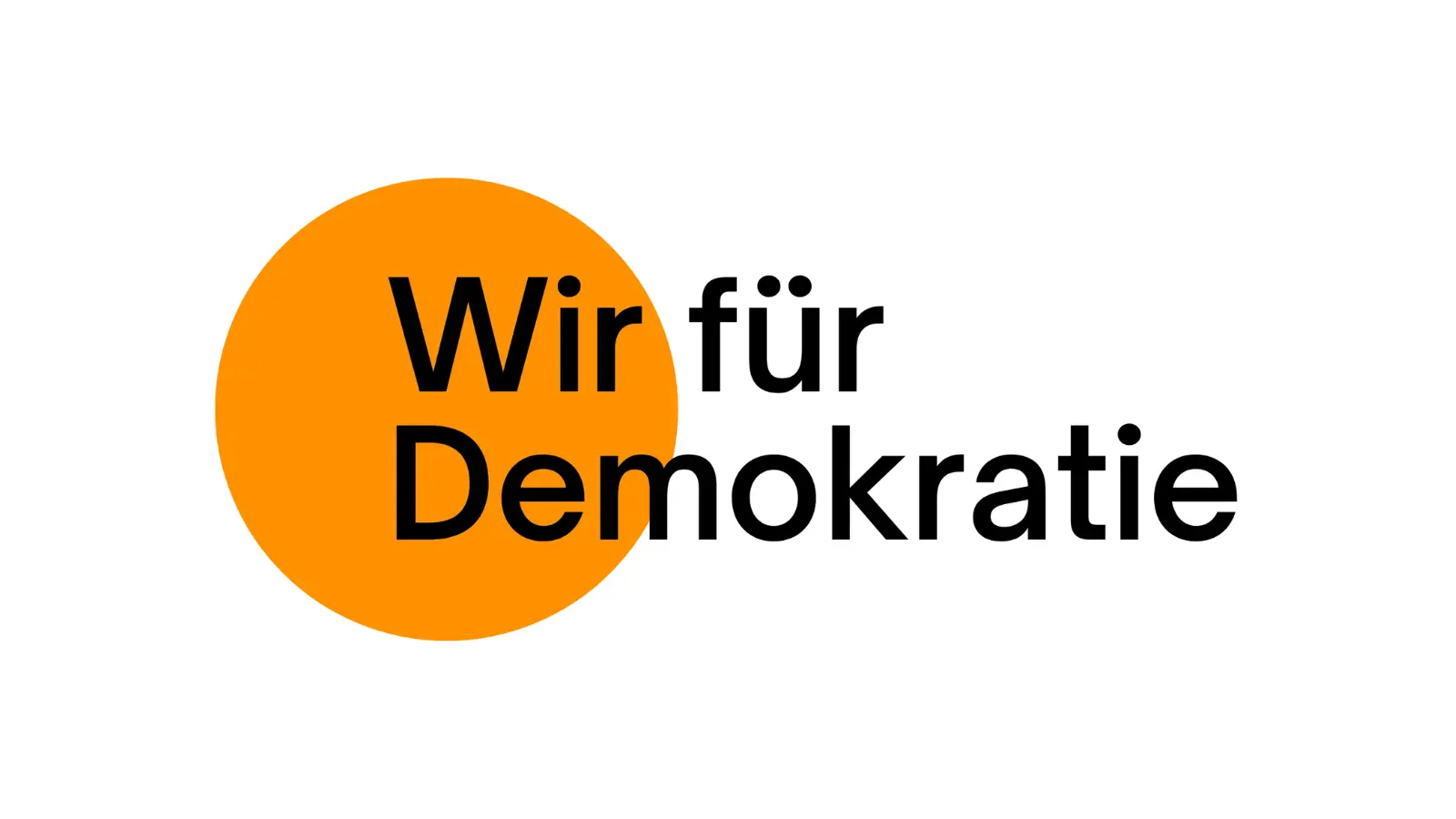 Auf diesem Bild siehst du das Logo vom Wir für Demokratie e.V