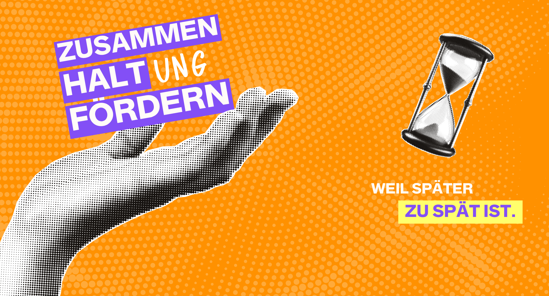 Header Startseite zur Crowdfunding Kampagnen #ZUSAMMENHALTung fördern