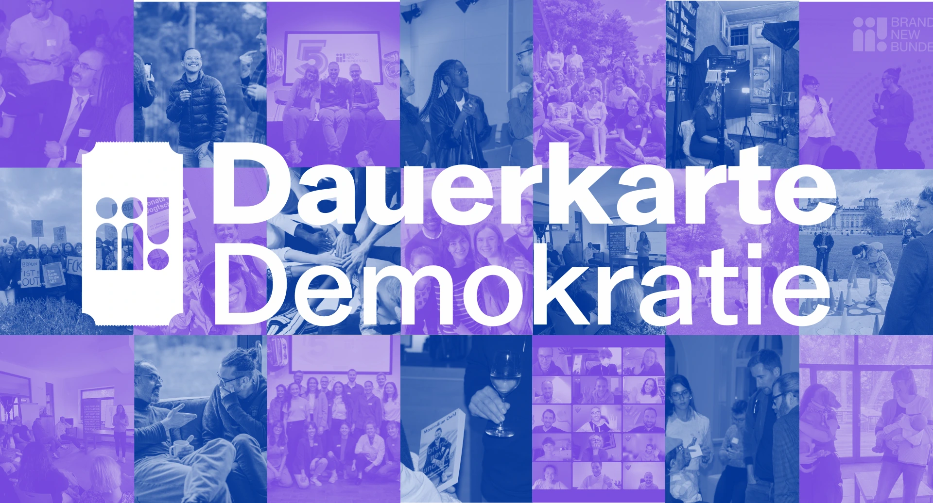 Auf dem Bild sieht man den Header für die Kampagne Dauerkarte Demokratie.