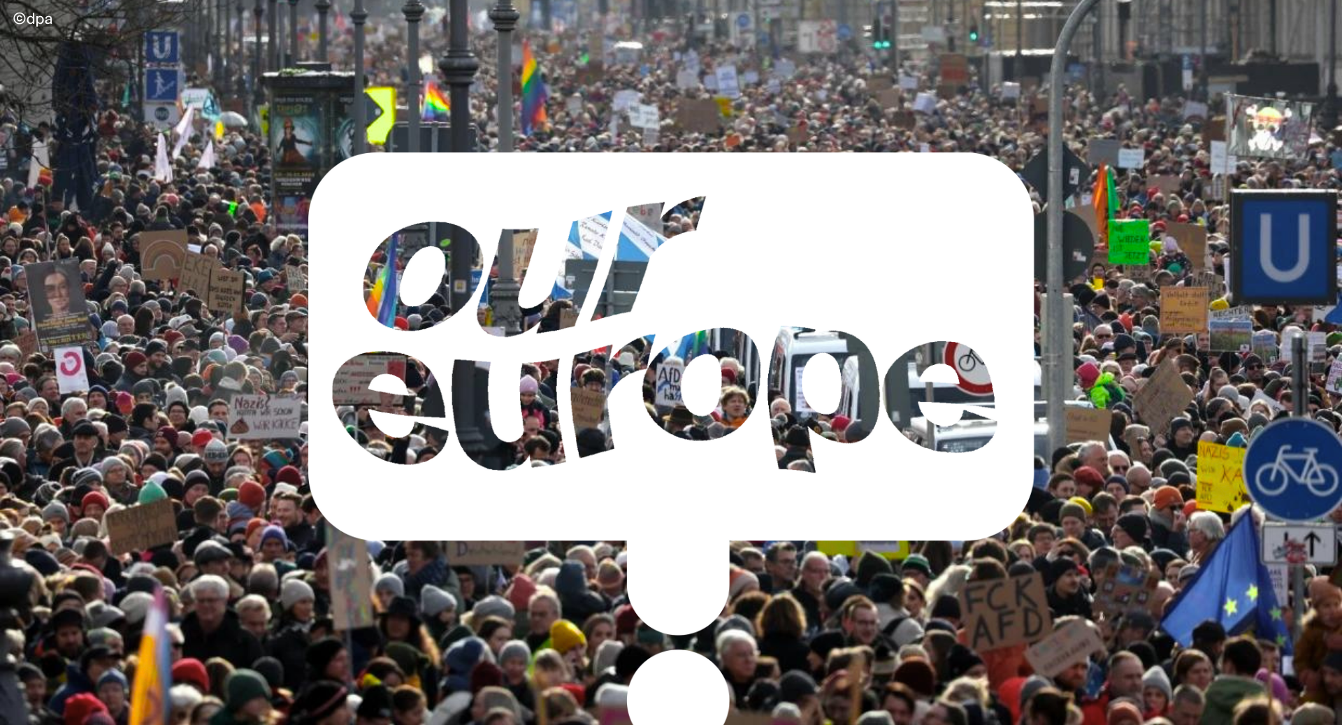 Hier sieht man den Header zur Our Europe Kampagne