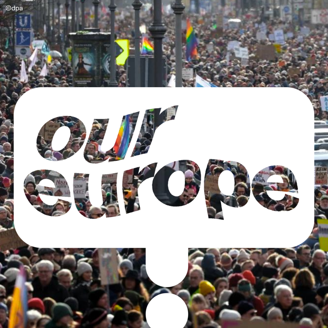 Hier sieht man den Header zur Kampagne Our Europe in der Mobile Version