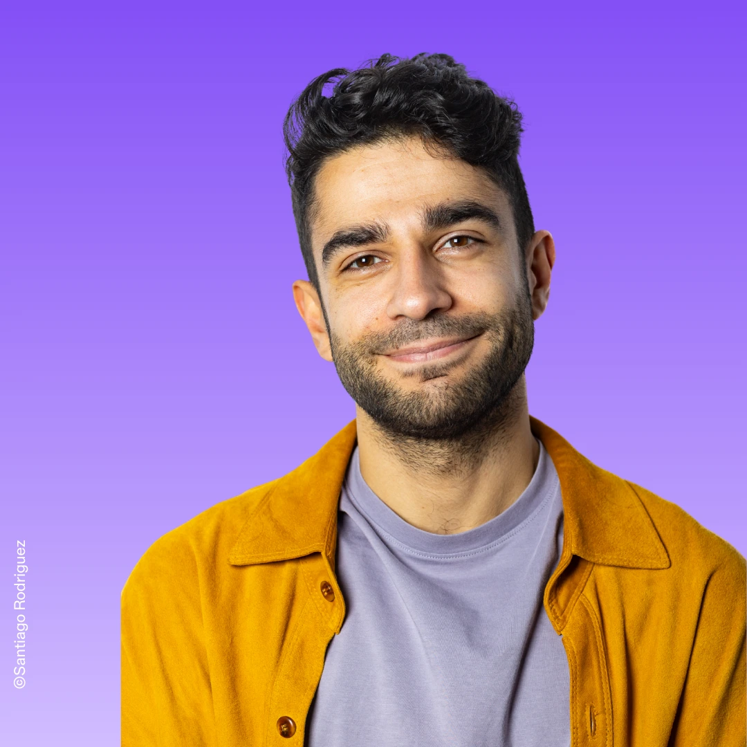 Auf dem Bild sieht man Enad Altaweel, Kandidat f&uuml;r das Abgeordnetenhaus in Berlin von B90/Die Gr&uuml;nen