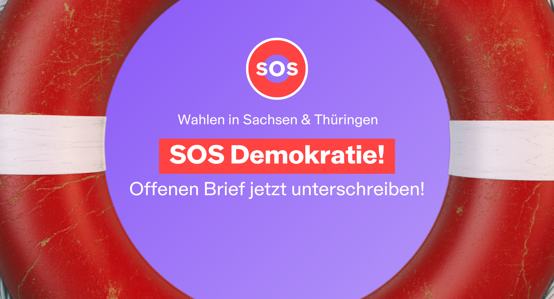 Header für die Kampagne SOS Demokratie